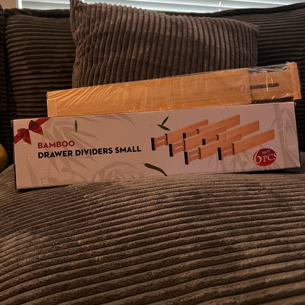 Bamboo 6 piece drawer dividers small